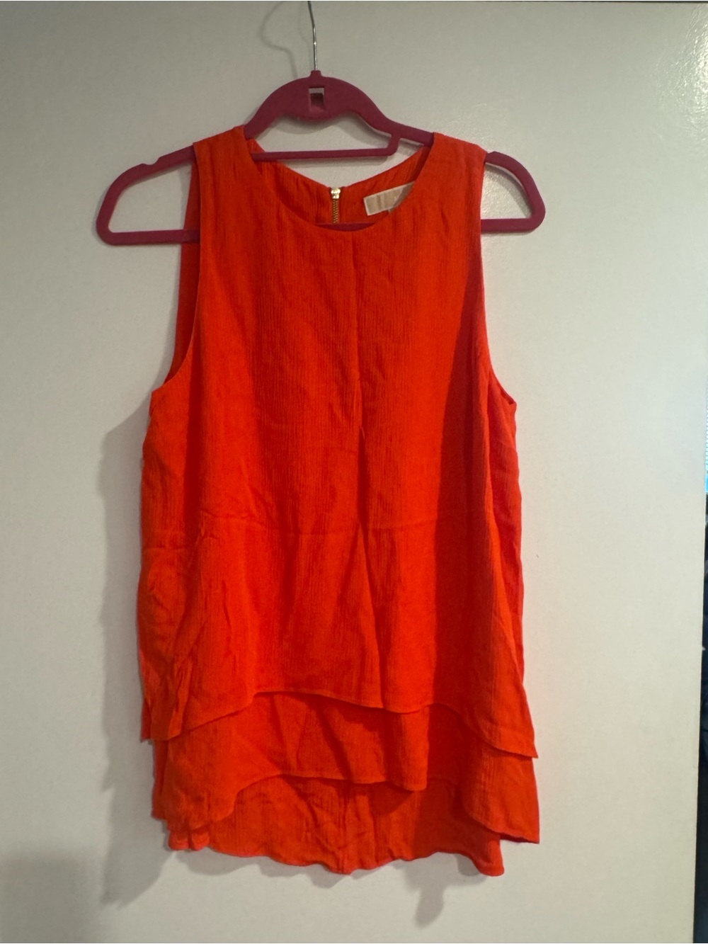 MICHAEL Michael Kors Sleeveless Layered Tank Top - Orange